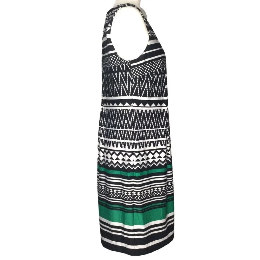 PERCEPTIONS Sleeveless Striped Dress Pleat Detail - Picture 4 of 8
